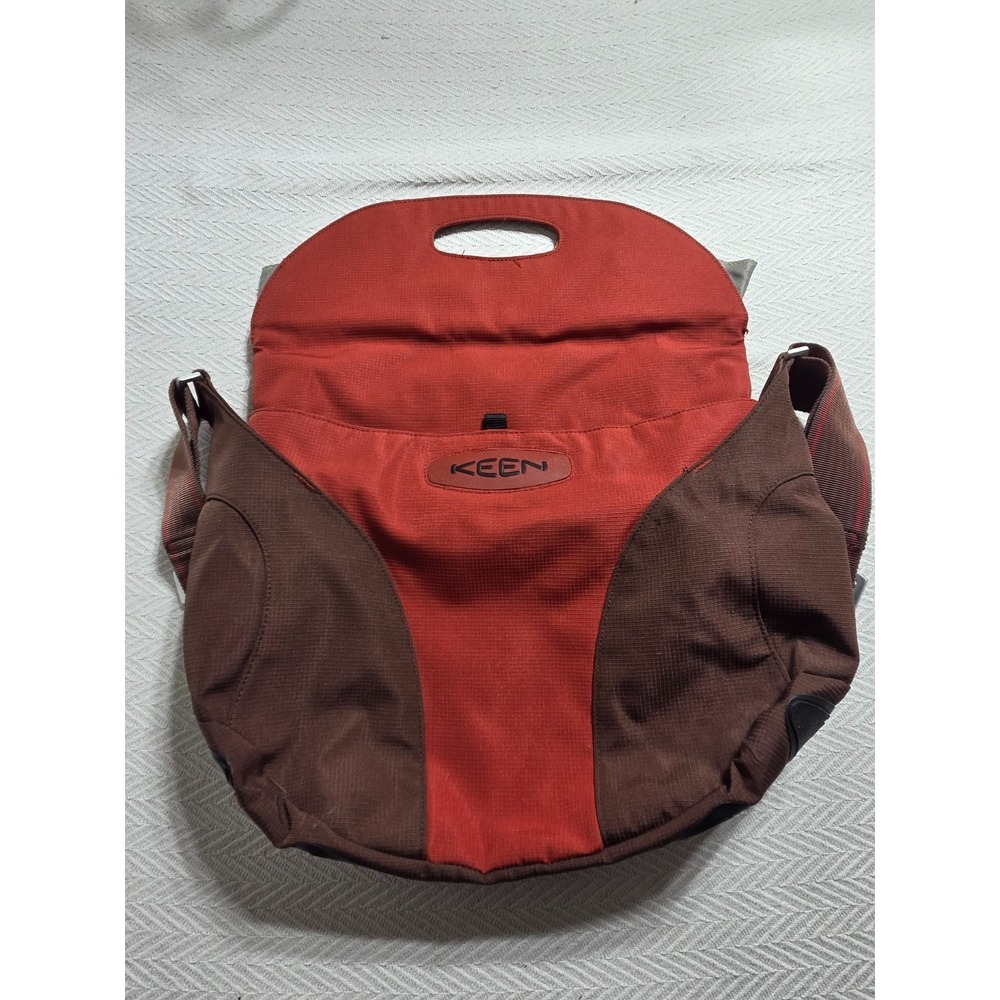 KEEN Hybrid Think Messenger Bag Red Brown Rubber Bottom Crossbody Tote